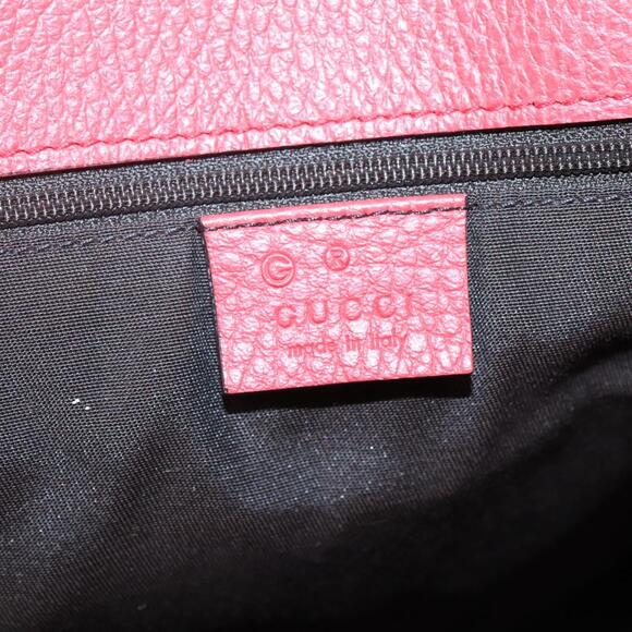 GUCCI Tote Bag Leather Outlet Red Gold - Picture 14 of 16